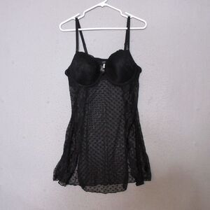 Vintage Rampage Cami ‎ Plus 1X Black Y2K Fairy Lace Coquette Whimsigoth